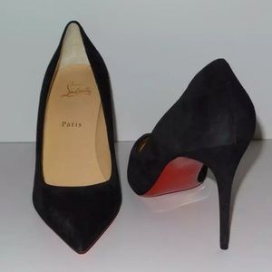 CHRISTIAN LOUBOUTIN KATE 85 BLACK SUEDE PUMPS
